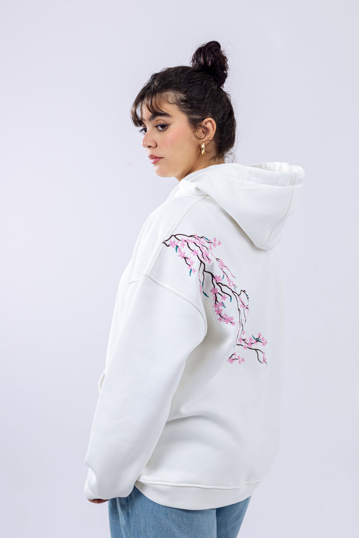 Sakura Embroidered Hoodie.