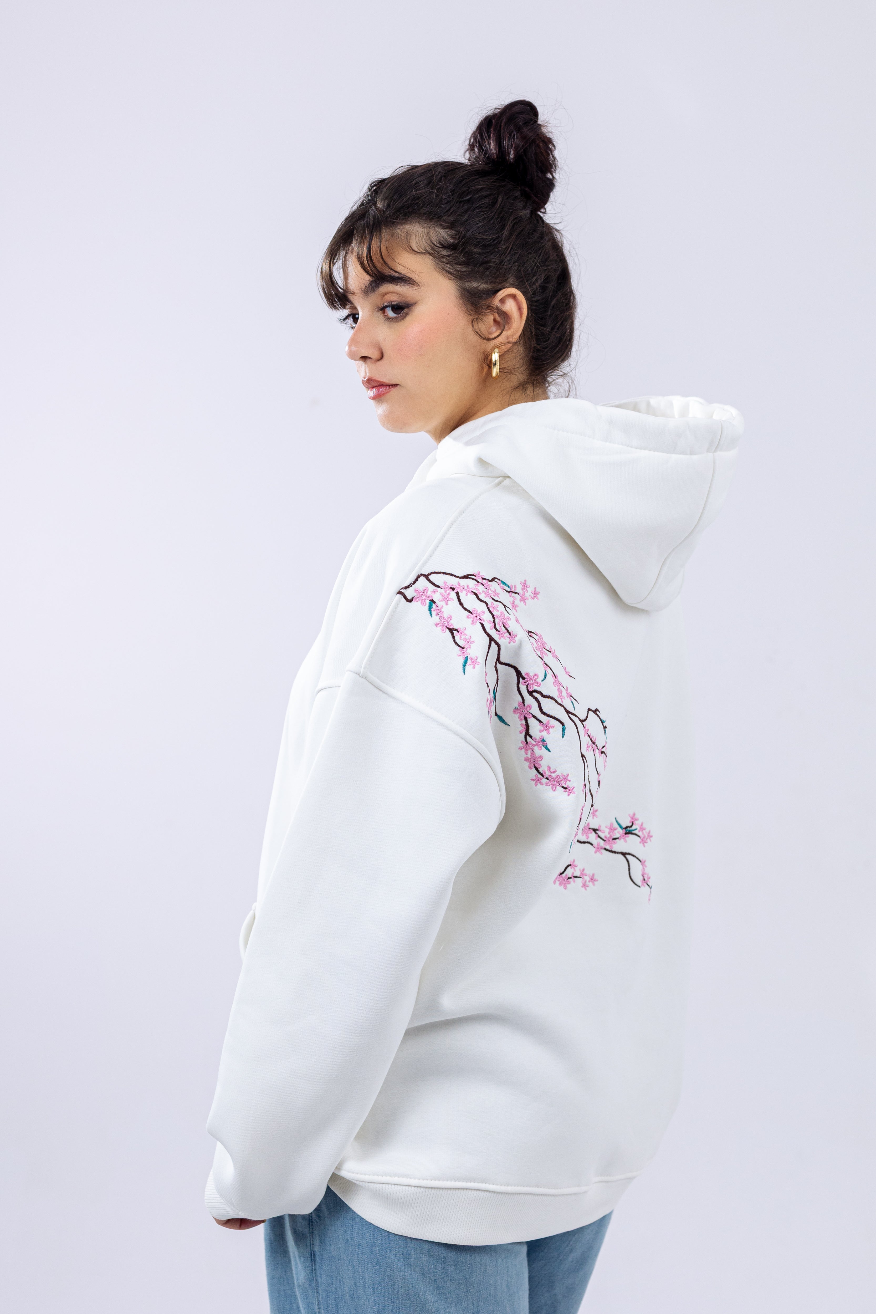 Sakura Embroidered Hoodie.