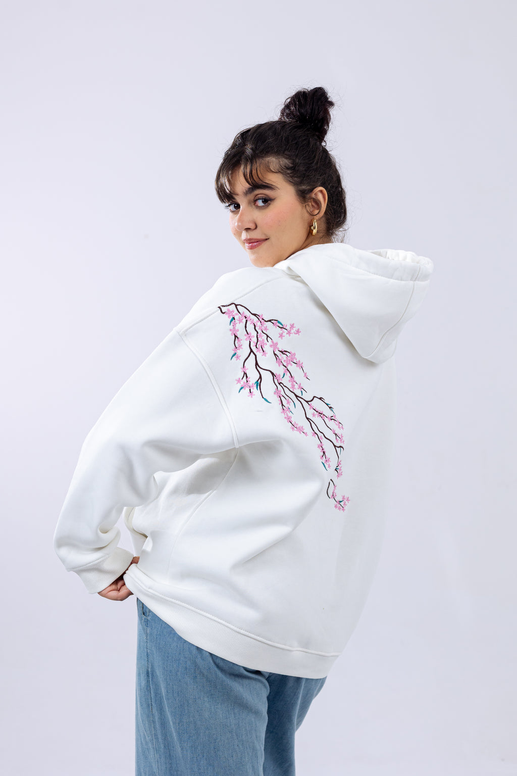 Sakura Embroidered Hoodie.