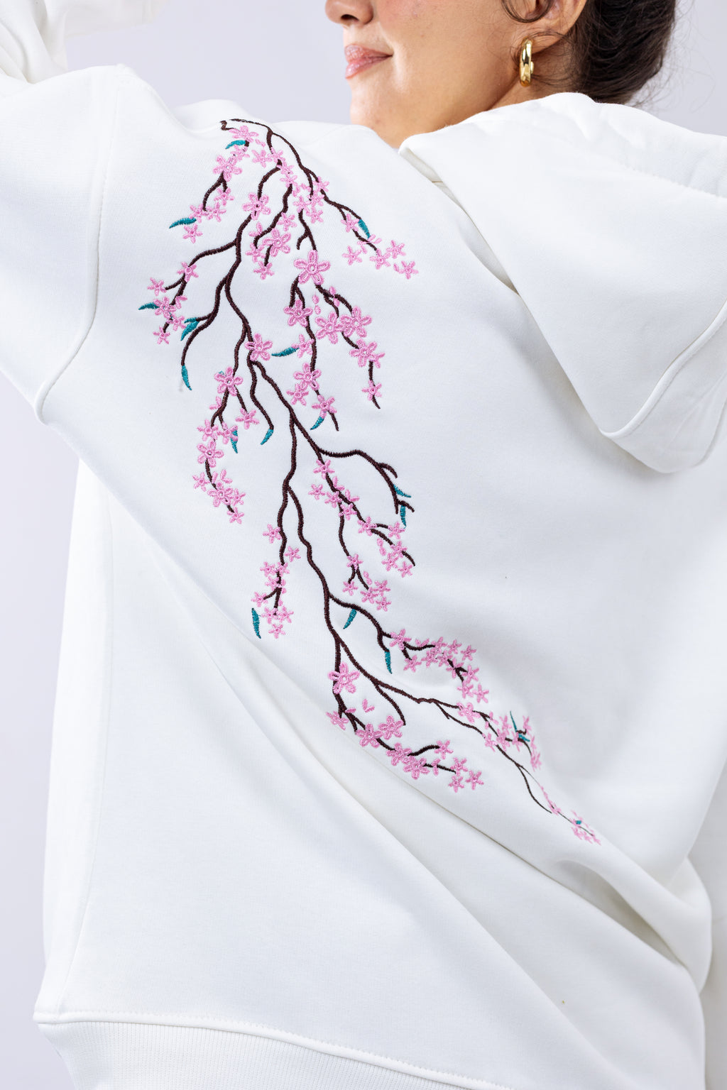 Sakura Embroidered Hoodie.
