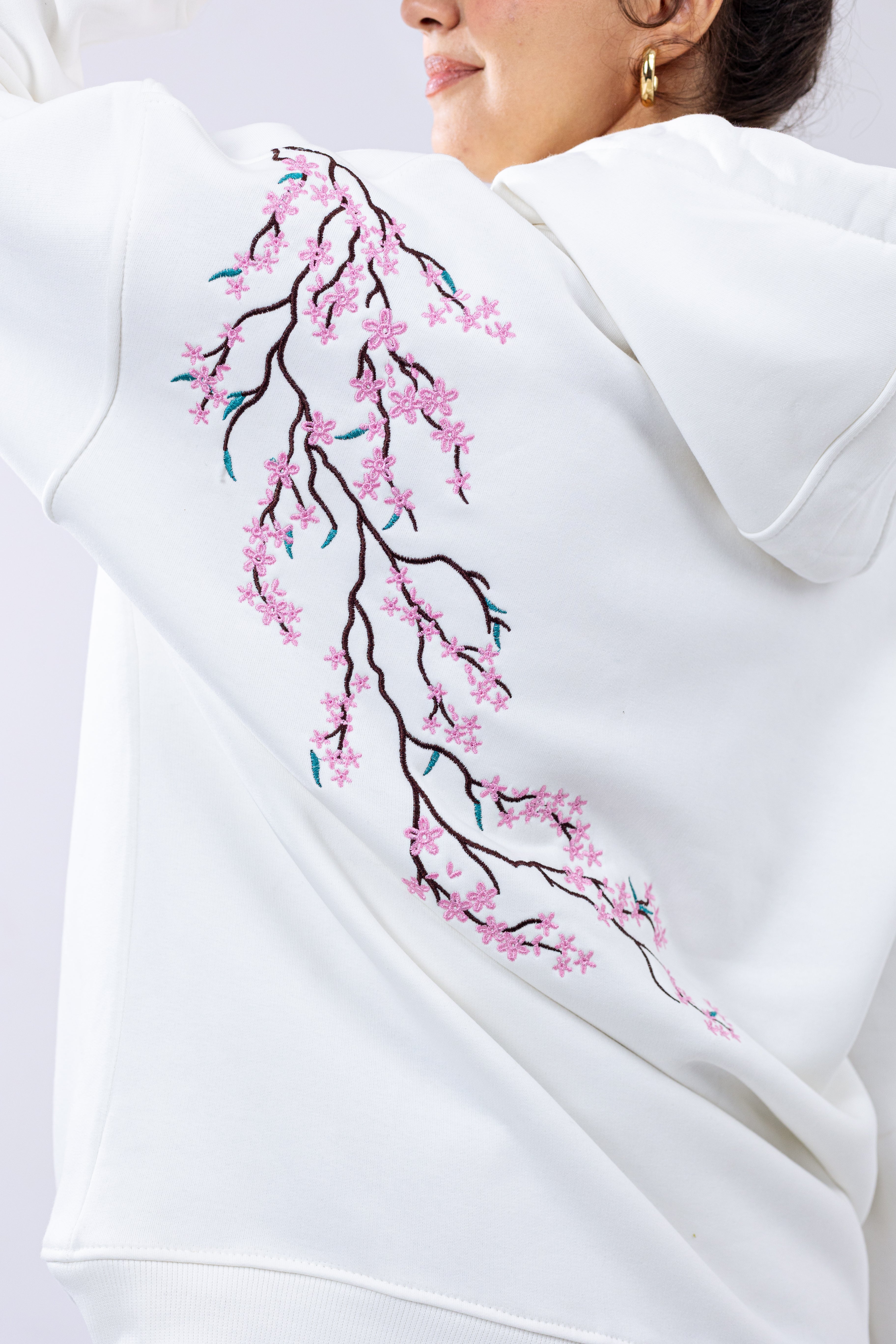 Sakura Embroidered Hoodie.