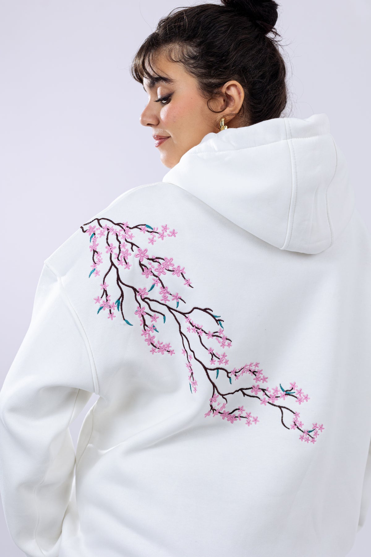 Sakura Embroidered Hoodie.