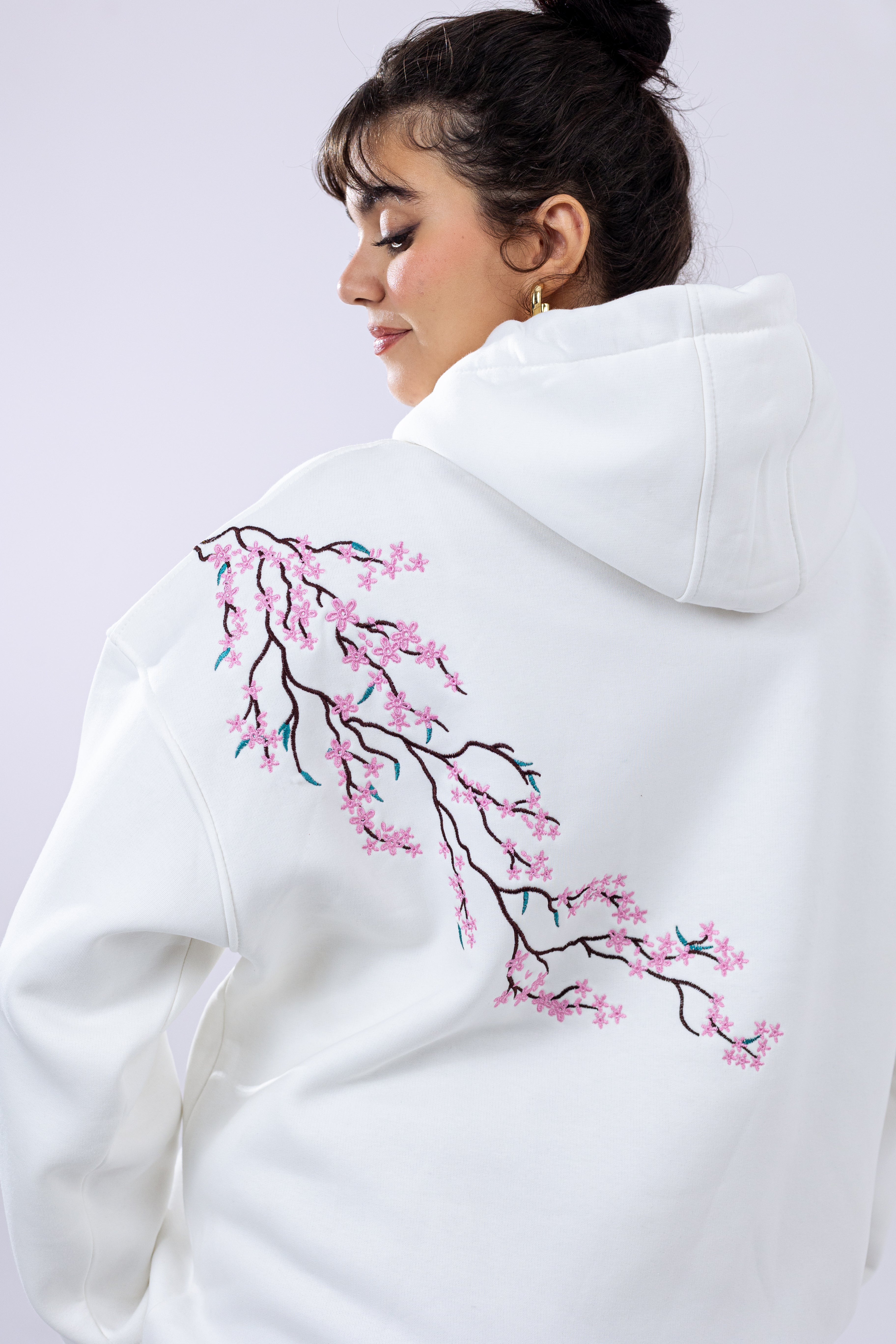 Sakura Embroidered Hoodie.