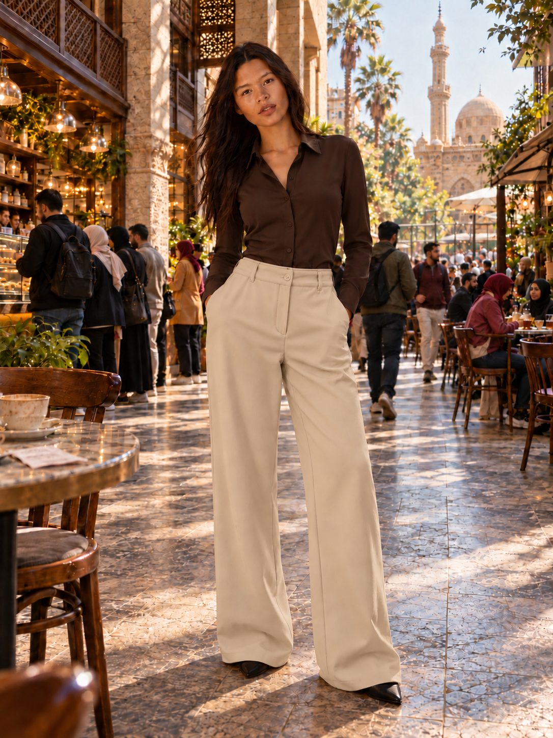 Tailored Wide-Leg Trousers.