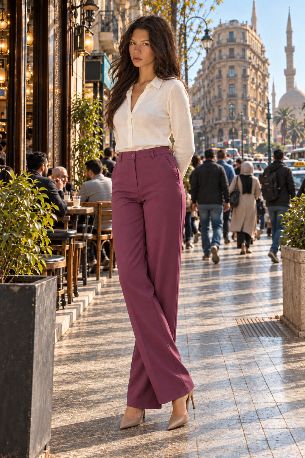 Tailored Wide-Leg Trousers.
