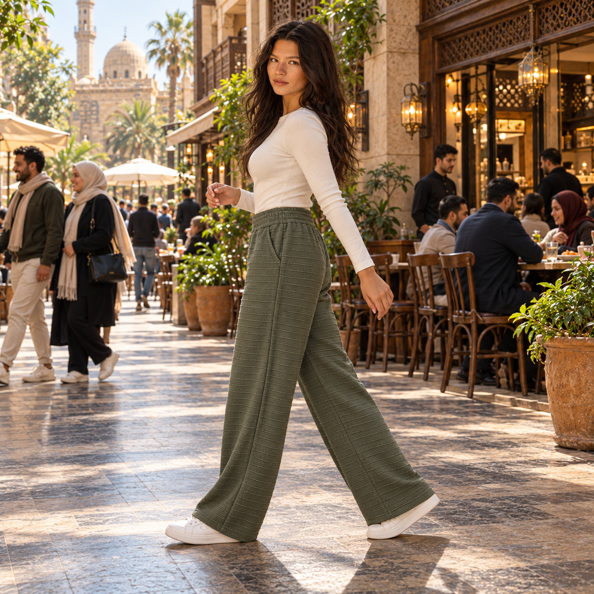 The Ribbed Straight-Leg Pants.