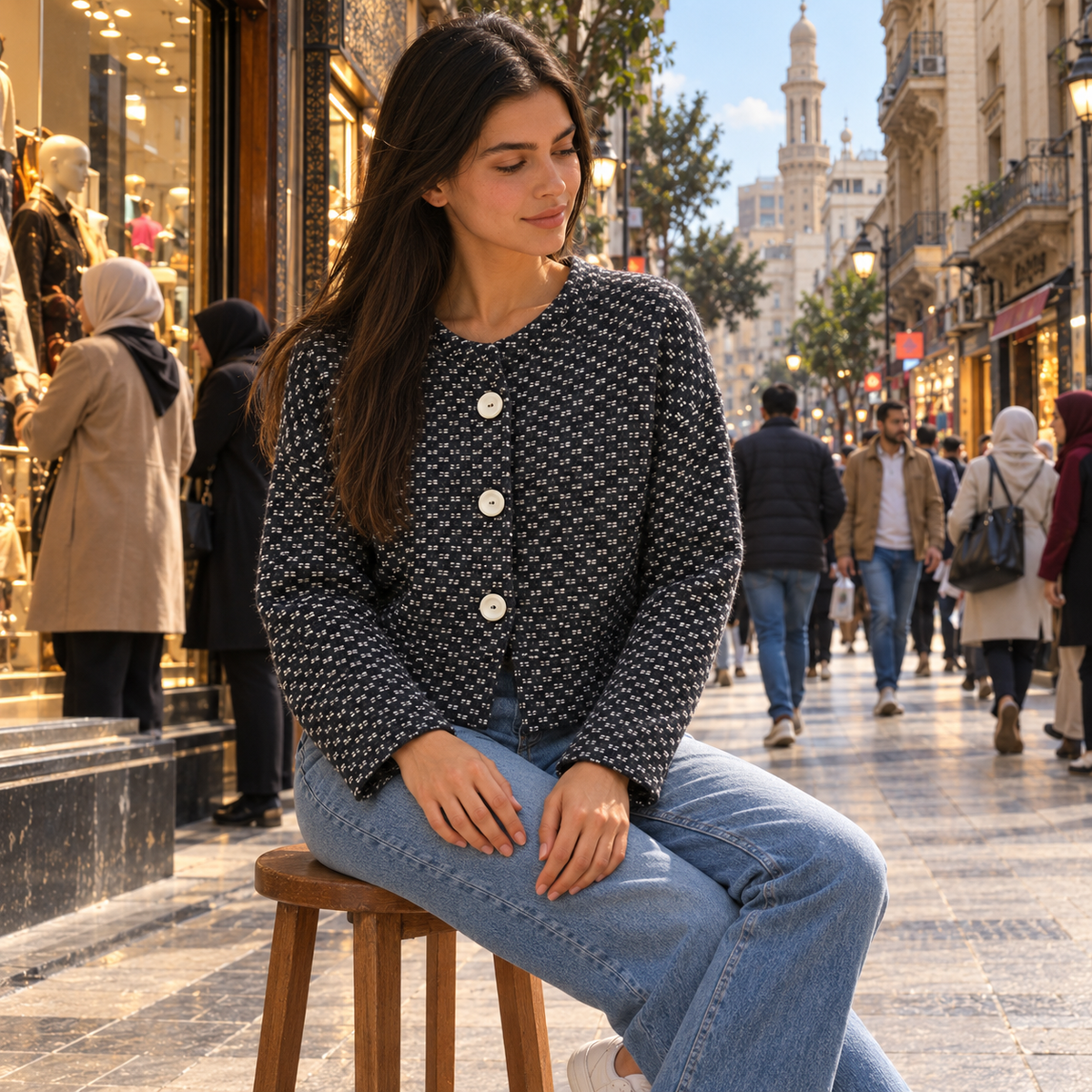 Mohair Triquot Cardigan.