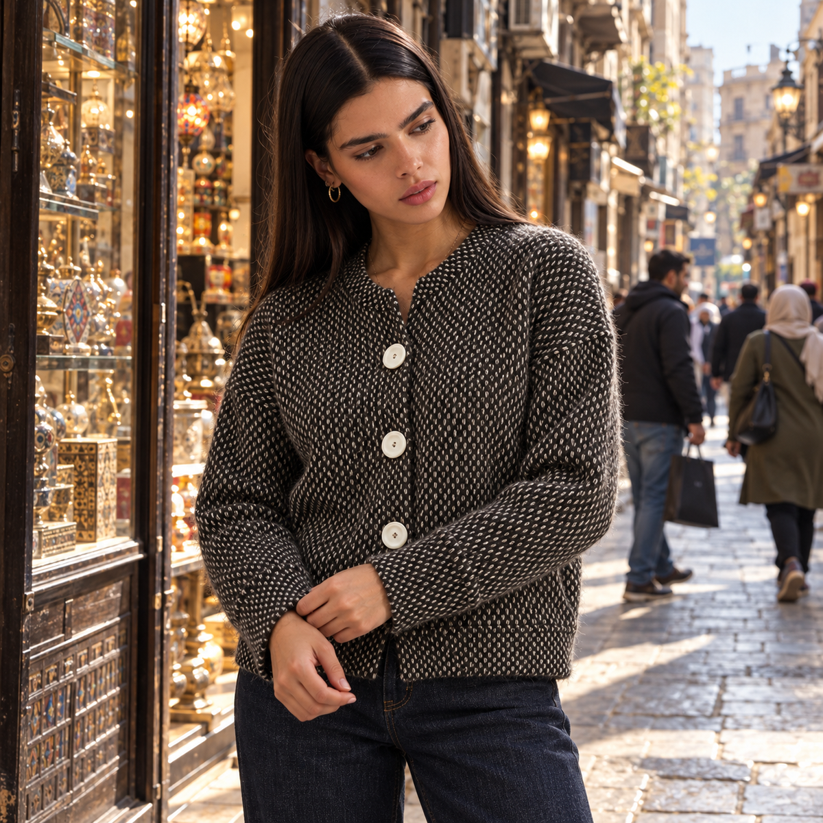 Mohair Triquot Cardigan.