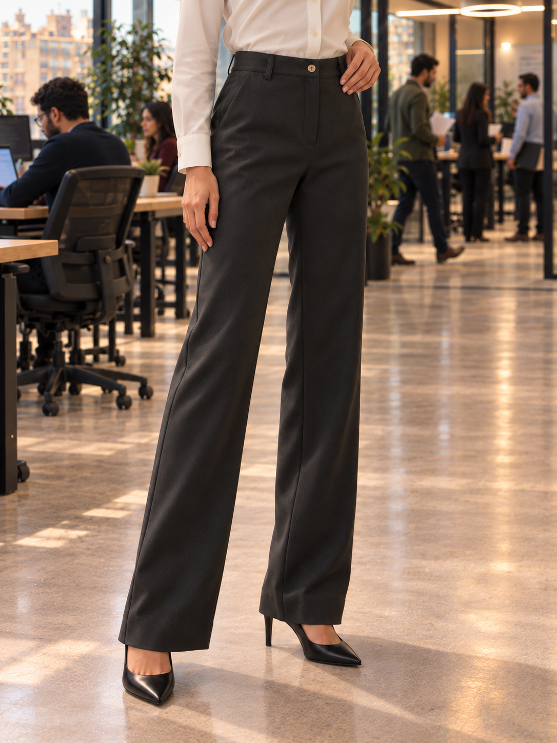 Tailored Wide-Leg Trousers.