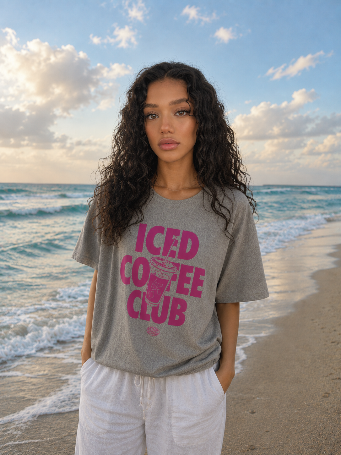Lightweight Oversized Iced Print T-Shirt.
