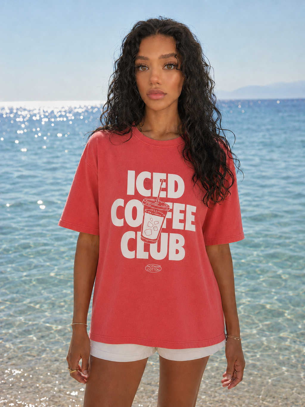 Lightweight Oversized Iced Print T-Shirt.