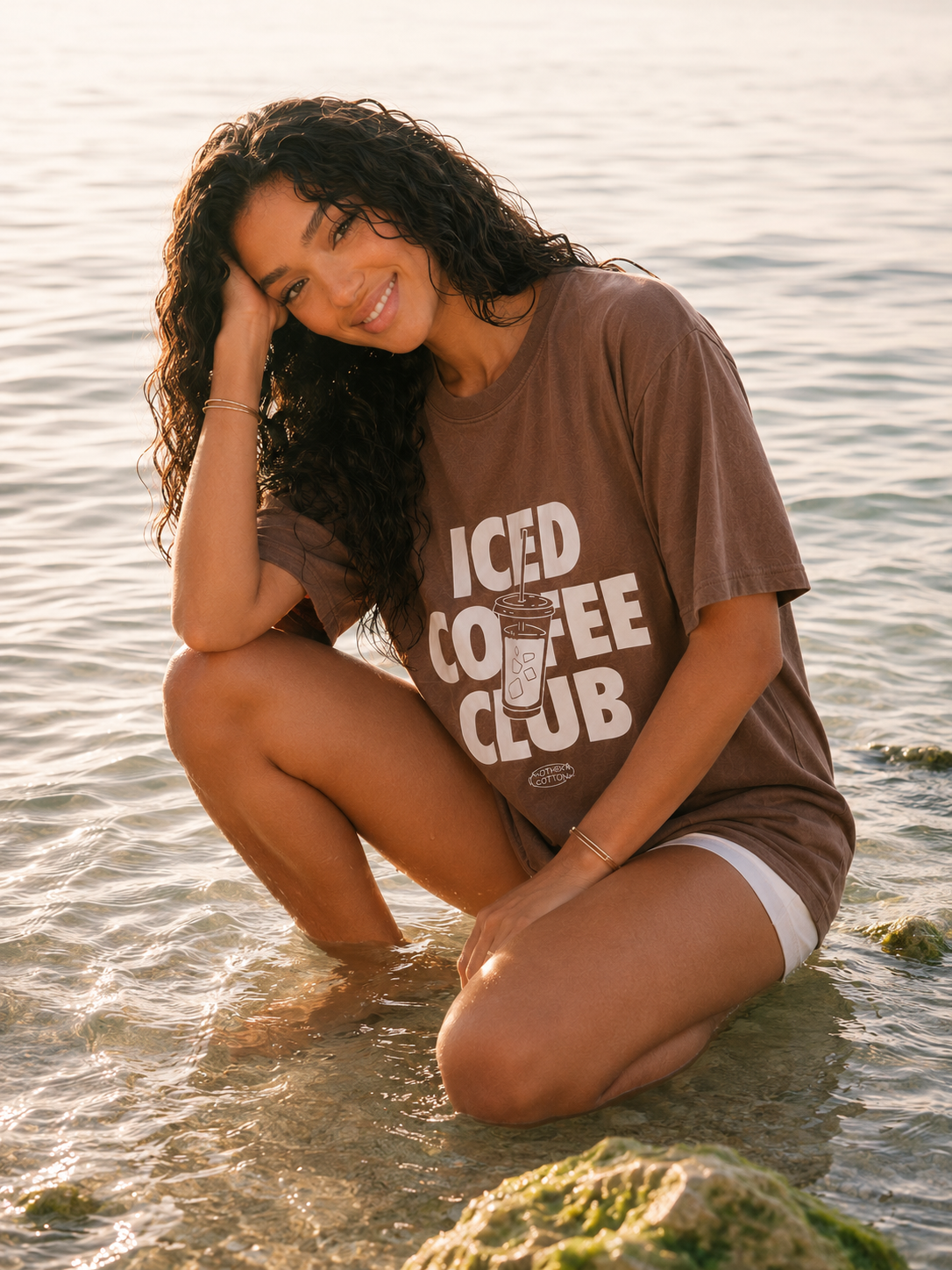 Lightweight Oversized Iced Print T-Shirt.