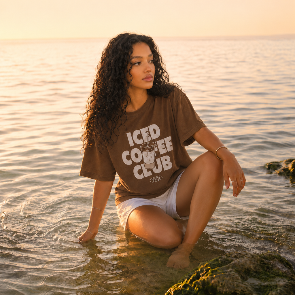 Lightweight Oversized Iced Print T-Shirt.