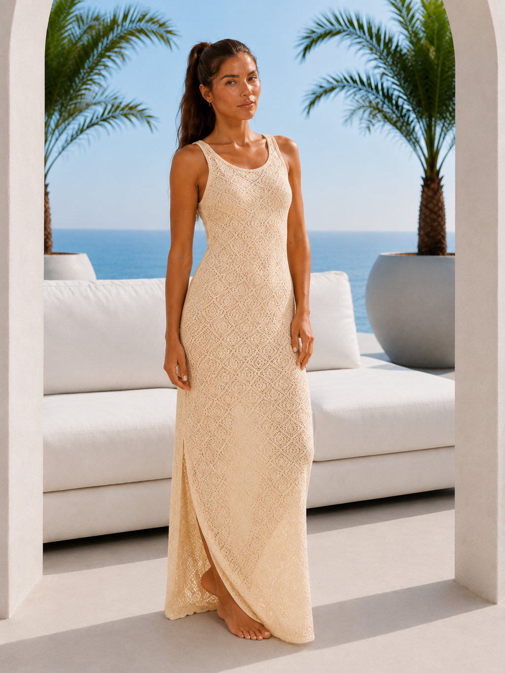 Open-Knit Maxi Dress