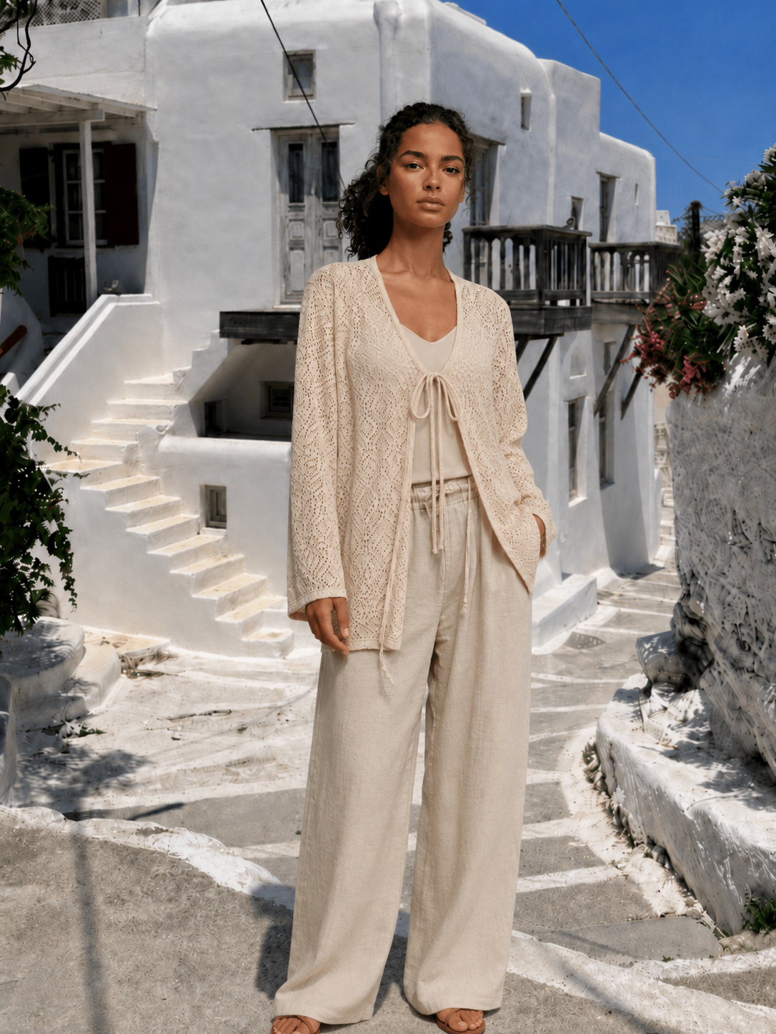 Open-Knit Cardigan.