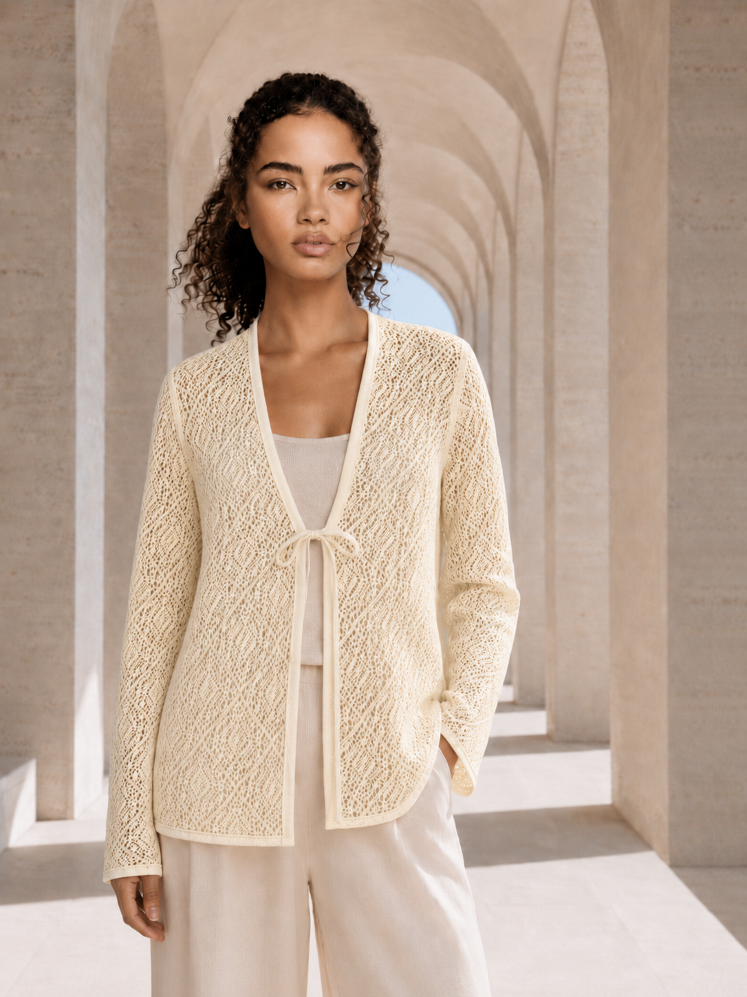 Open-Knit Cardigan.