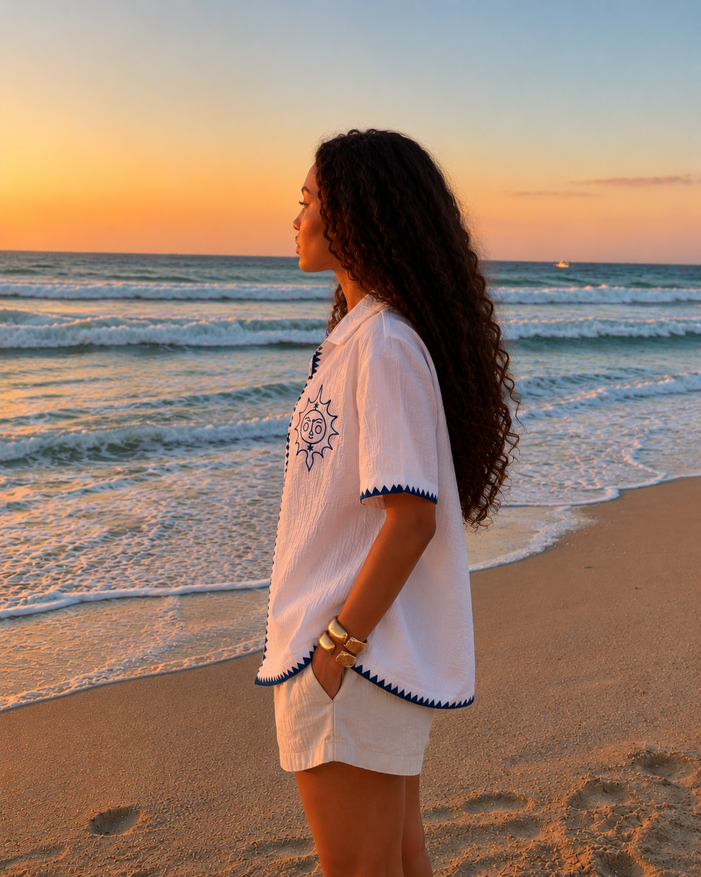 Coastal Embroidered Shirt.