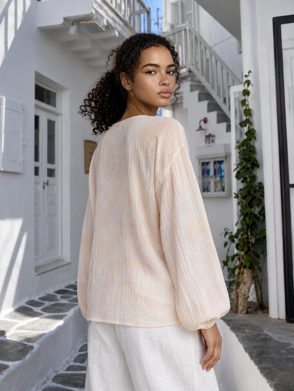 Ribbon Tie Blouse.