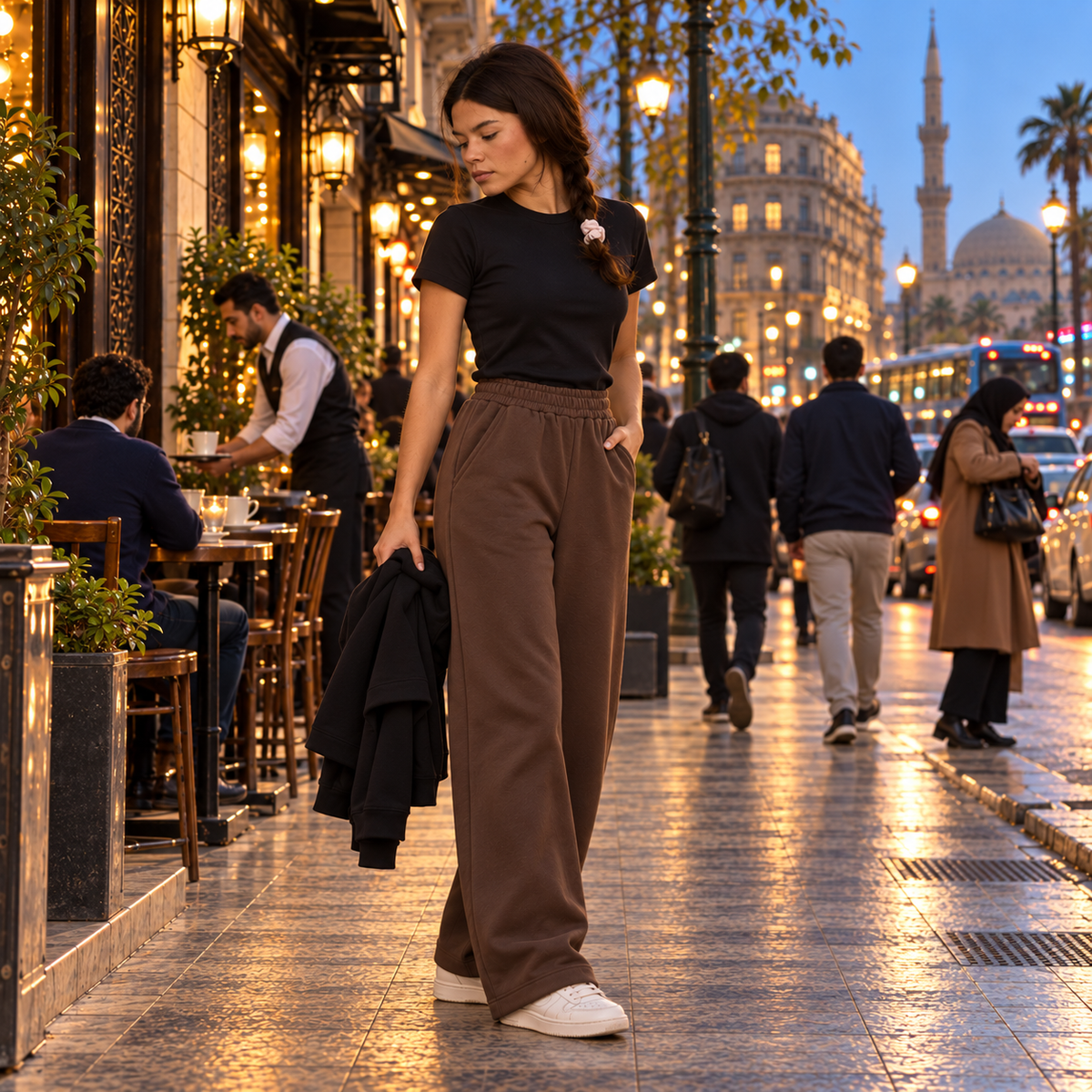 Wide-Leg Sweatpants.