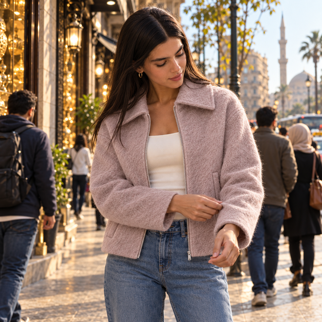 Mohair Zip Jacket.