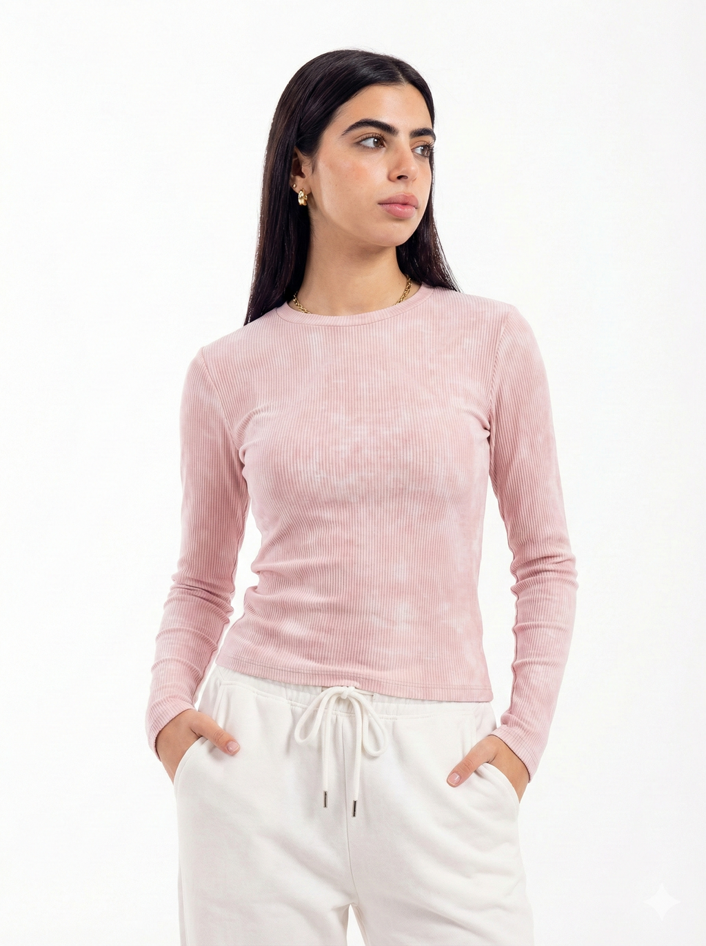 Long Sleeve Ribbed Top.
