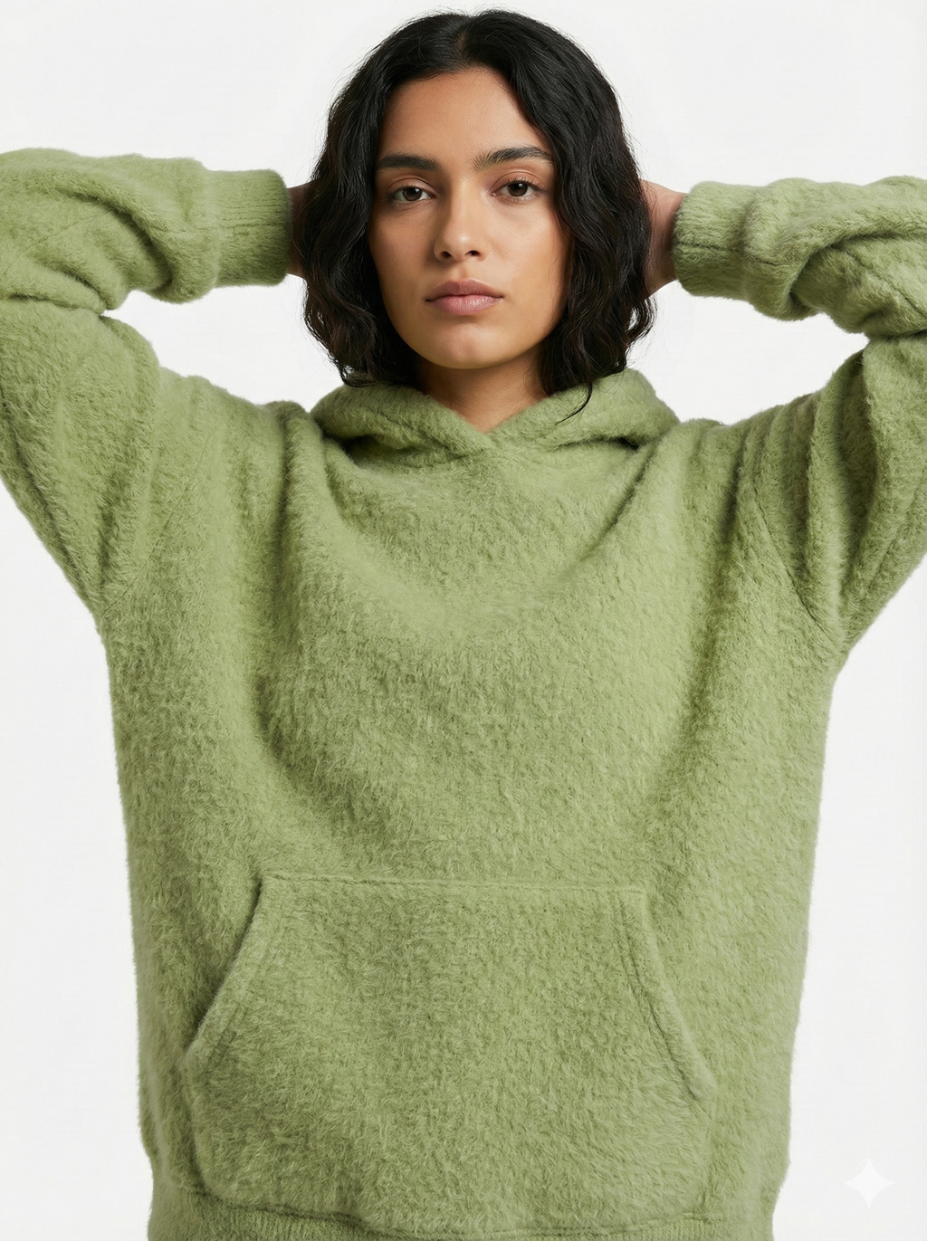 Mohair Knit Hoodie.