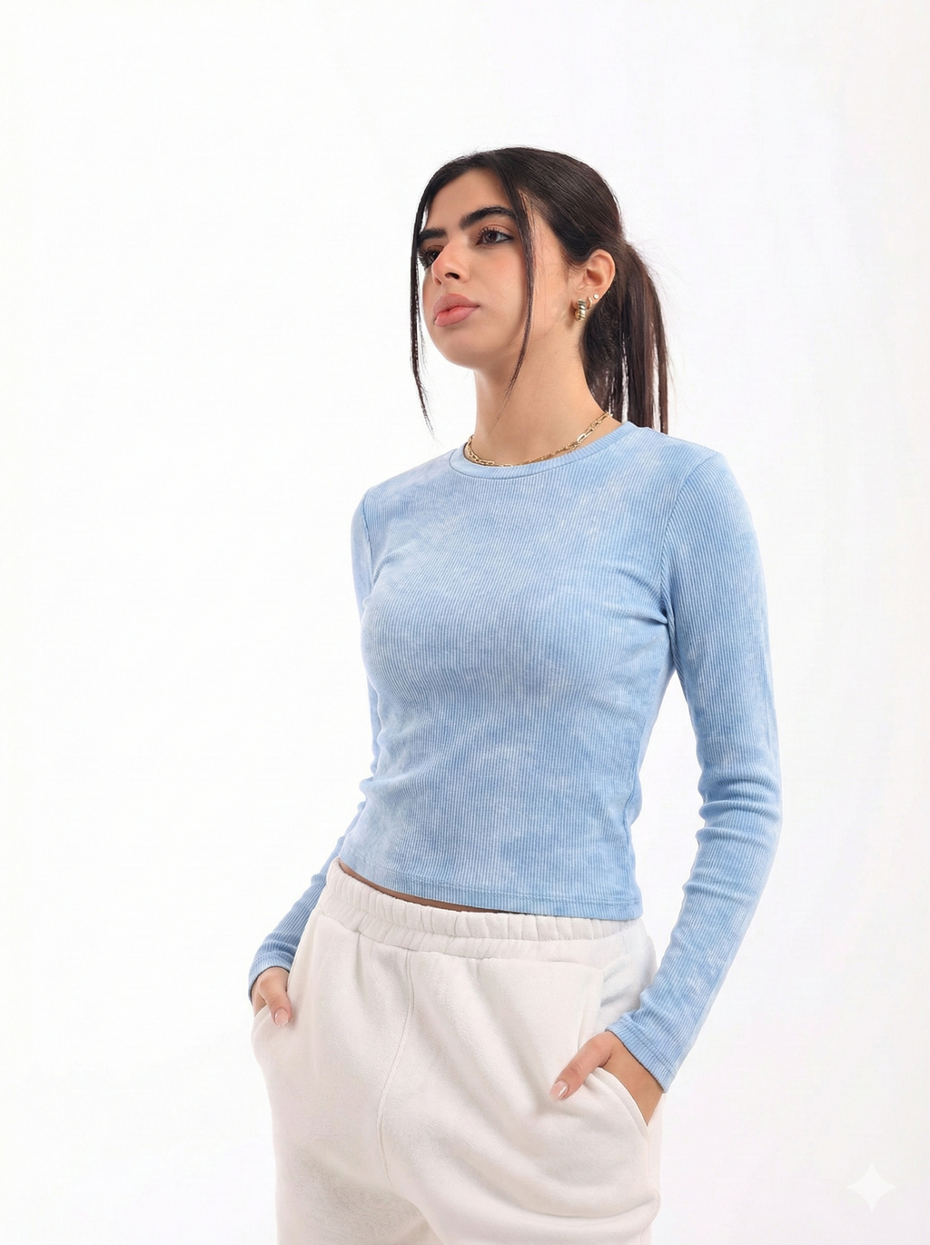 Long Sleeve Ribbed Top.