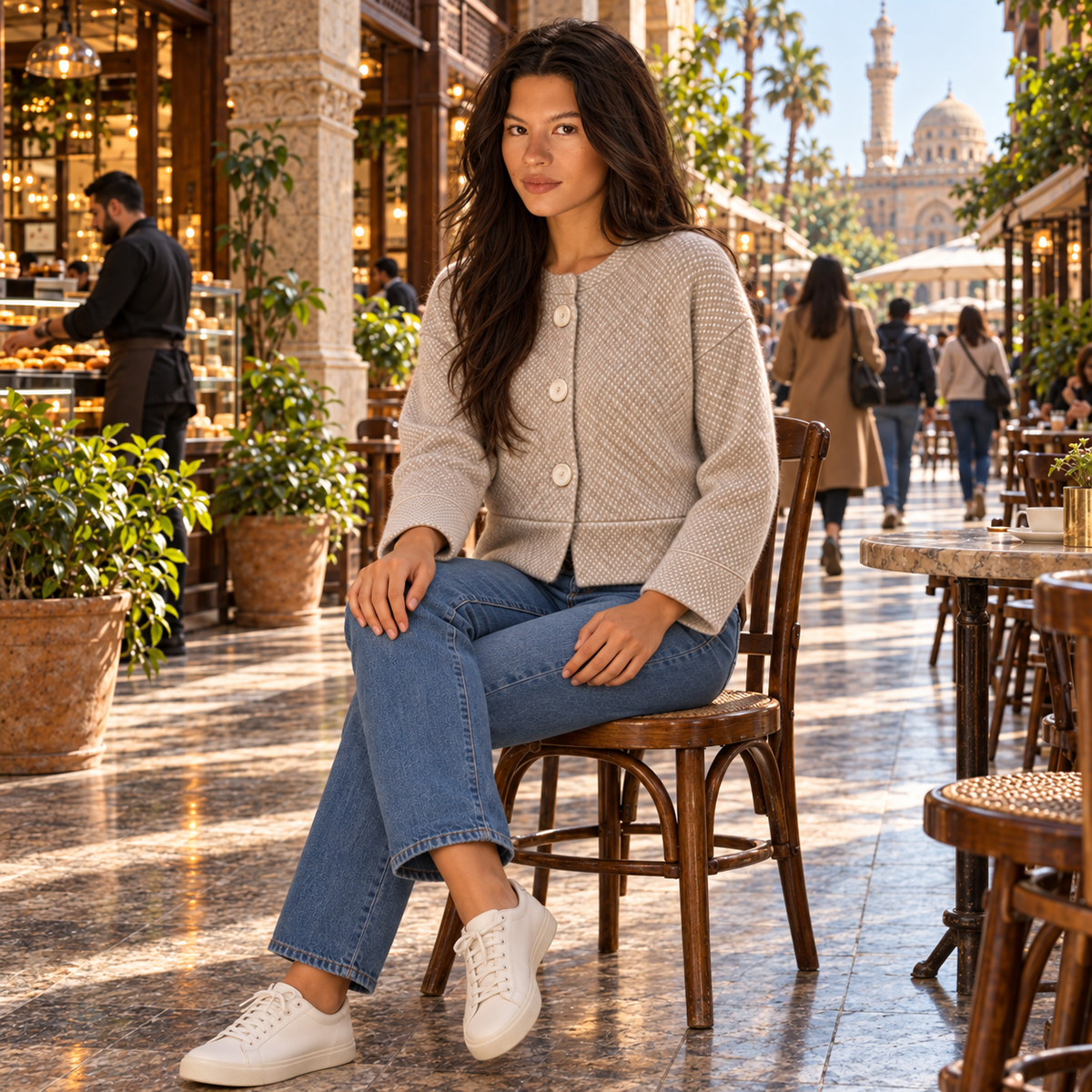 Mohair Triquot Cardigan.