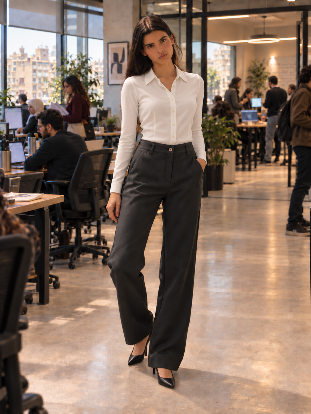 Tailored Wide-Leg Trousers.