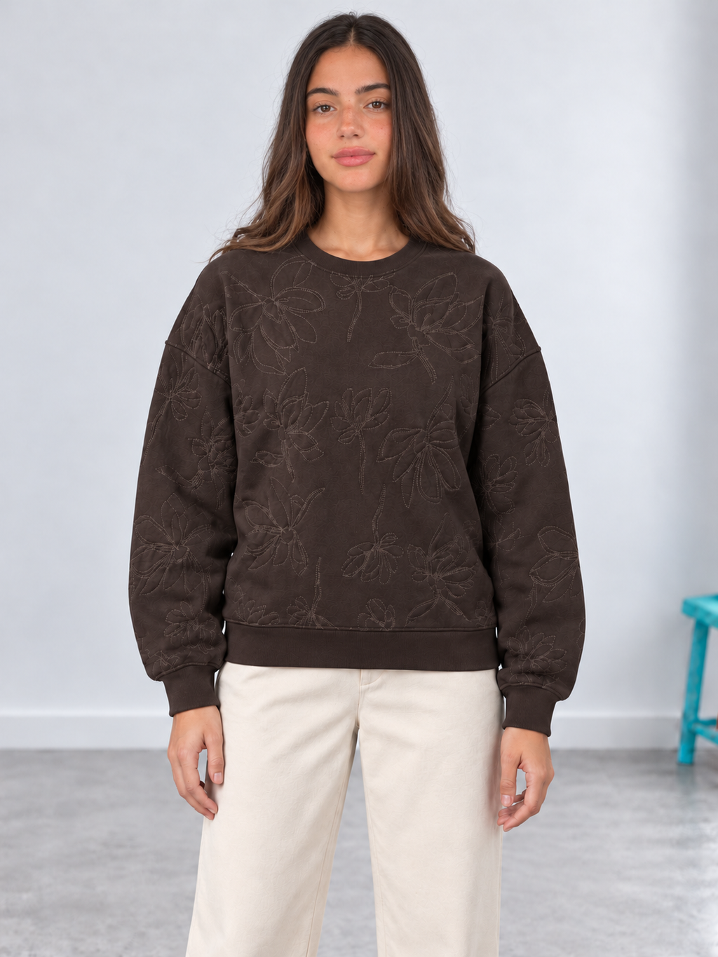 Floral Embroidered Sweatshirt.