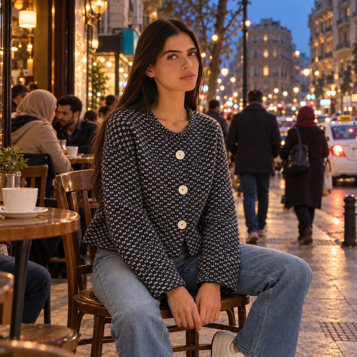 Mohair Triquot Cardigan.