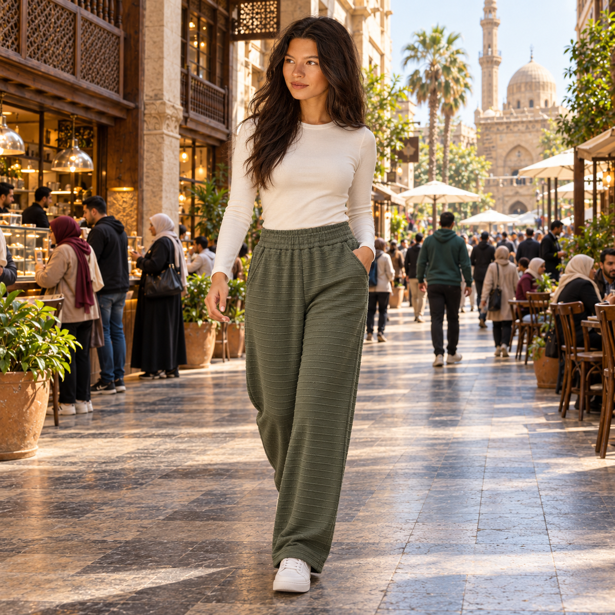 The Ribbed Straight-Leg Pants.