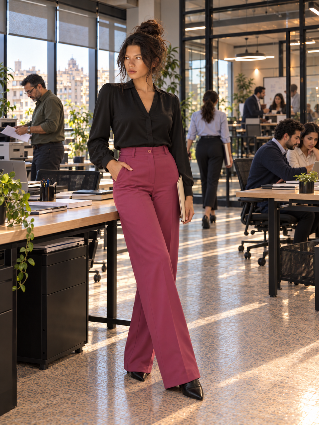 Tailored Wide-Leg Trousers.