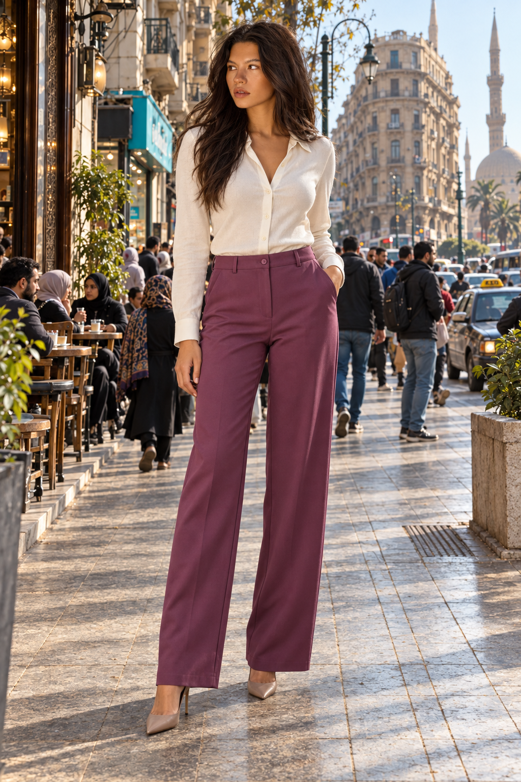 Tailored Wide-Leg Trousers.