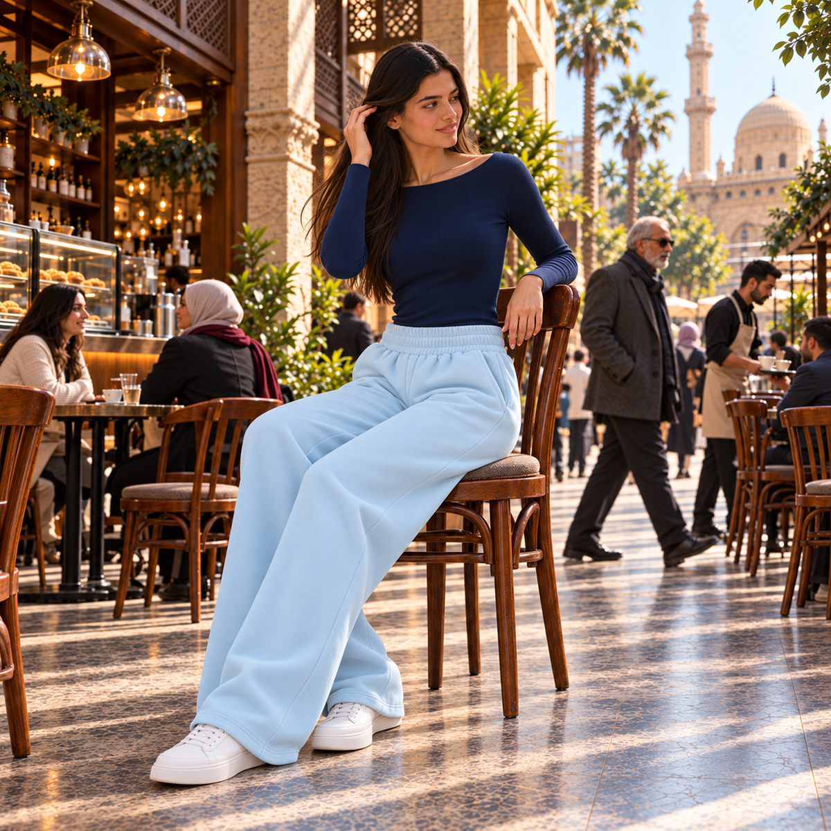 Wide-Leg Sweatpants.