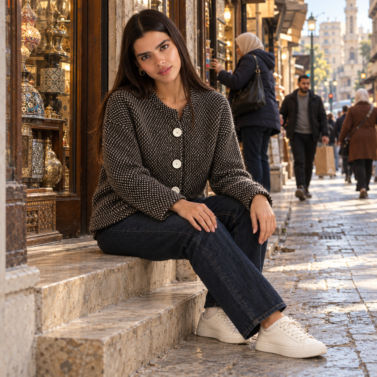 Mohair Triquot Cardigan.