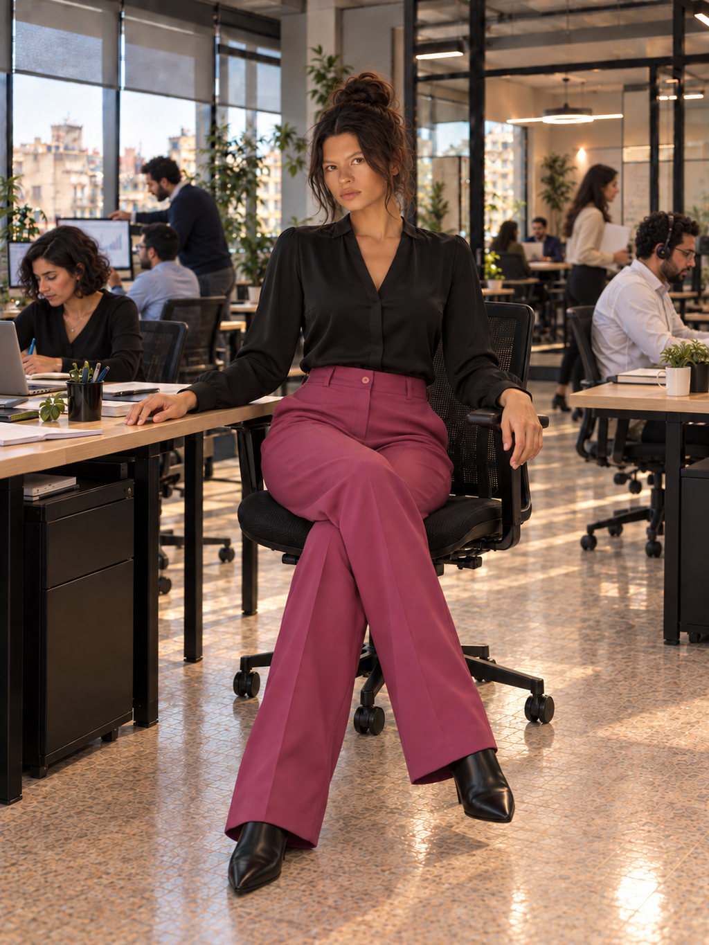 Tailored Wide-Leg Trousers.