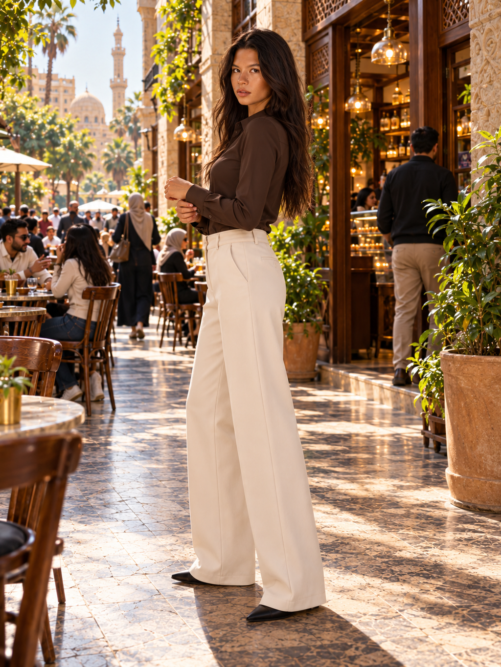 Tailored Wide-Leg Trousers.