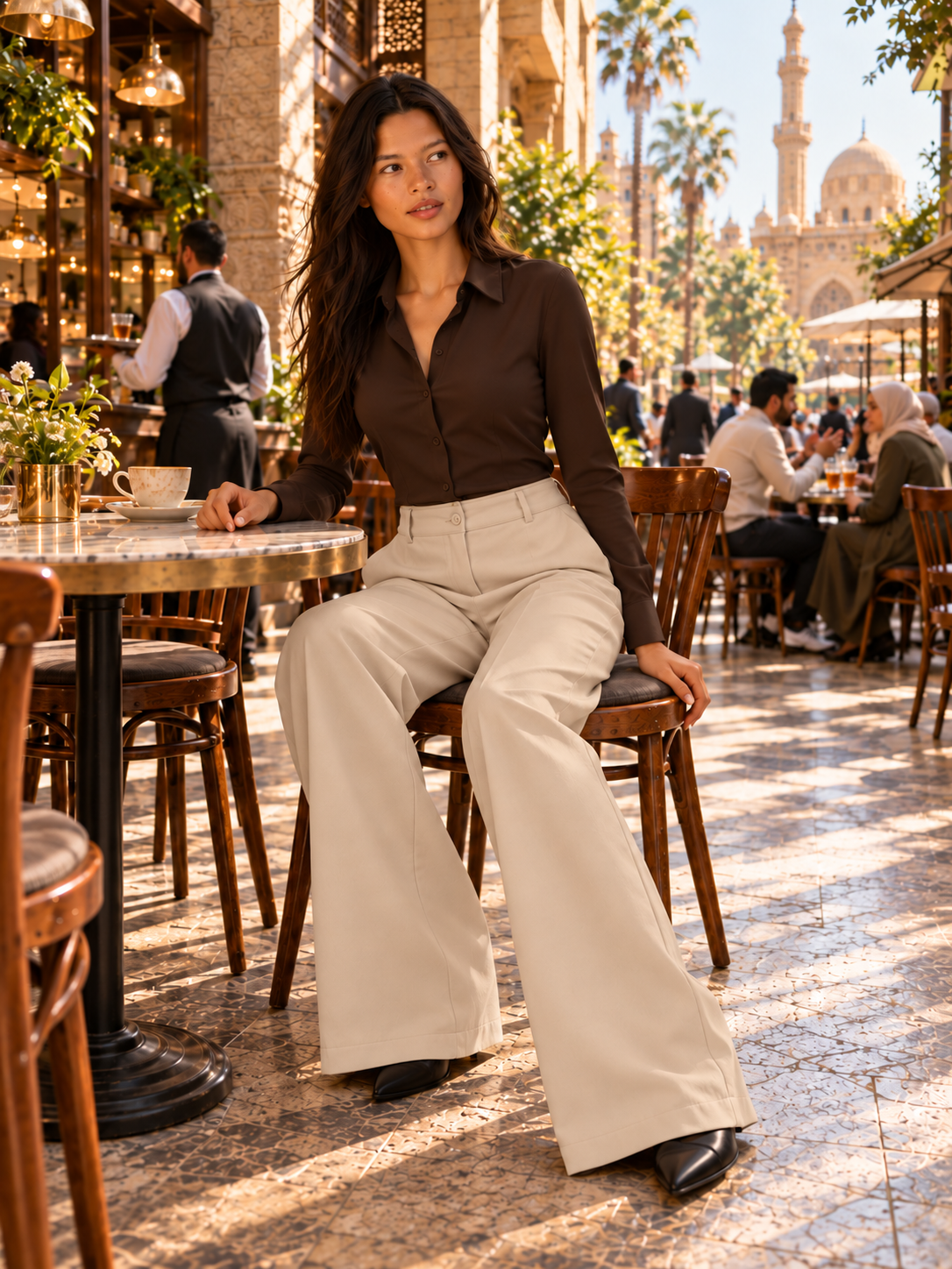 Tailored Wide-Leg Trousers.