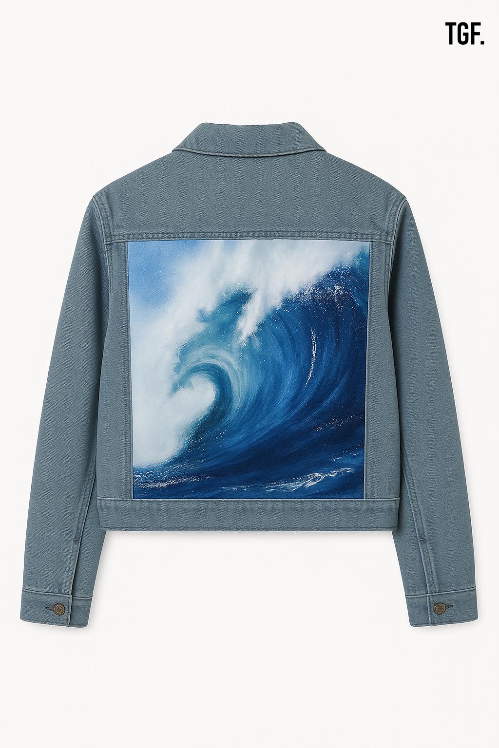 Denim Wave Print Jacket.