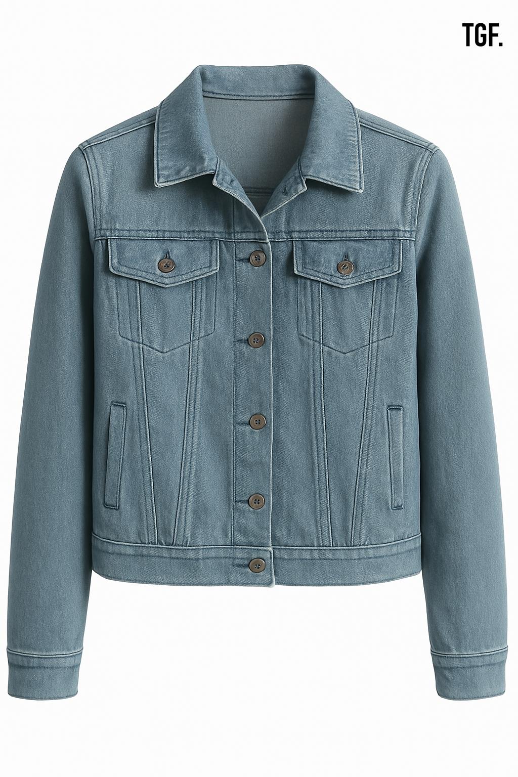 Demin Wave Print Jacket.